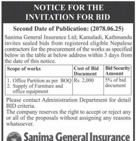 Notice for the Invitation for Bids