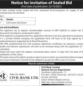 Notice for Invitation of Sealed Bids