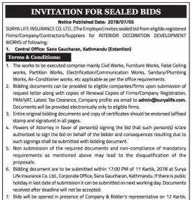 Invitation for Sealed Bids