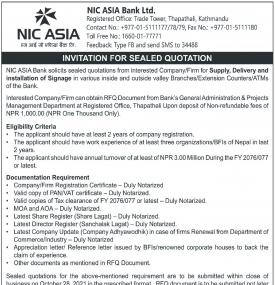 Invitation for Sealed Quotation