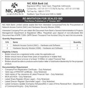 Re- Invitation for Sealed Bid