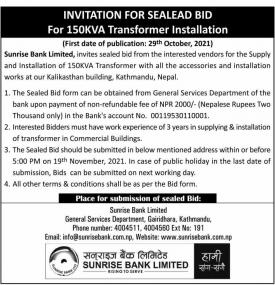 Invitation for Sealed Bid
