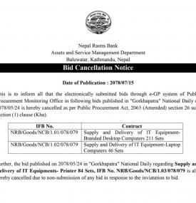 Bid Cancellation Notice ! 