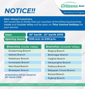 Tihar Holiday Counter Inside/Outside Valley