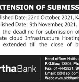 Notice for extension fo submission deadline