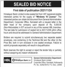 Sealed Bid Notice