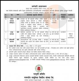 गणपती लघुवित्तमा रोजगारीको अवसर - Job Vacancy -
