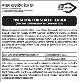 Invitation for Sealed Tender