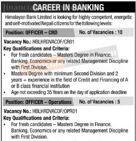 Himalayan बैंकमा जागिर खुल्यो