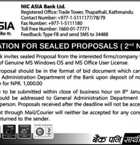 Invitation for Sealed- Proposels - 2nd Notice