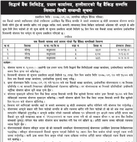 गैर बैंकिङ सम्पत्ती लिलाम बिक्री सम्बन्धी सूचना