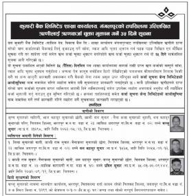 मंगलपुर शाखा कार्यालयका तपशिलमा उल्लेखित ऋणीहरुलाई ऋण कर्जा चुक्ता भुक्तान गर्ने बारे सूचना