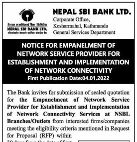 Invitation of Sealed Quotation