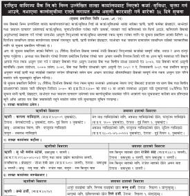 राष्ट्रिय वाणिज्य बैंकको निम्न शाखाबाट लिएको कर्जा चुक्ता गर्न आउने तथा नआएमा कालोसूचीमा राख्ने बारे