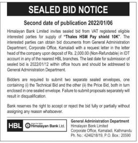 Sealed Bid Notice