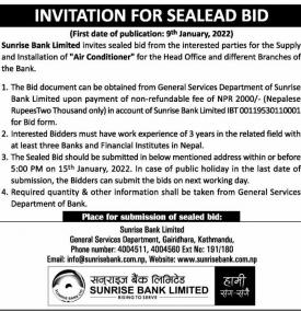 Invitation for Sealed Bids