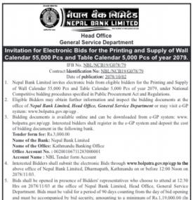 Invitation for Electronic Bids 