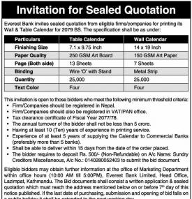 Invitation For Sealed Quotation