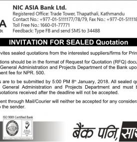 Invitation for Sealed Quotation