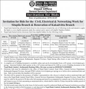 Invitation Bids For the Civil, Electrical & Networking Work 