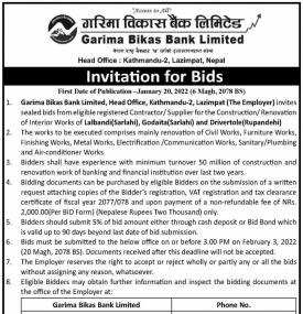 Invitation For Bids