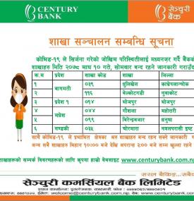 शाखा संचालन सम्बन्धी सूचना
