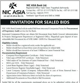 Invitation For Sealed Bids