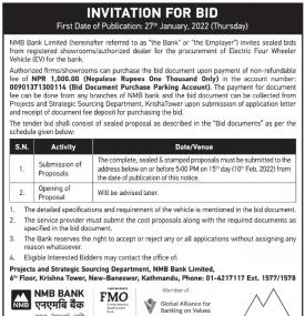 Invitation For Bids Notice