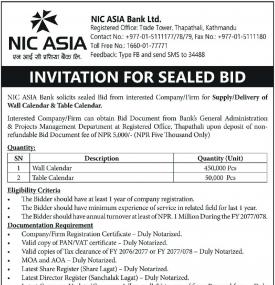 Invitation For Sealed Bids Notice