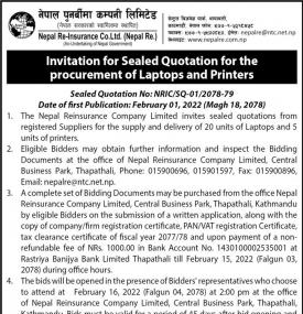 Invitation For sealed Quotation