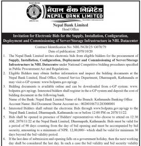 Invitation for Electornic Bids Notice