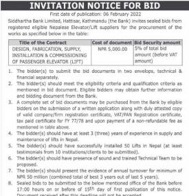 Invitation for Bids