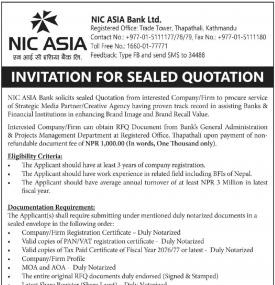 Invitation for Sealed Quotation