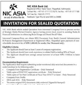 Invitation for Sealed Quotation