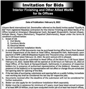 Invitation for Bids