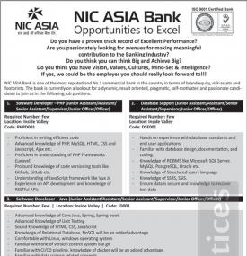 NIC Asia Bank  -  Vacancy Announcement 