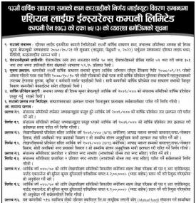 १३ औं वार्षिक साधारण सभाको कामकारवाहिको निर्णय (माइन्यूट)
