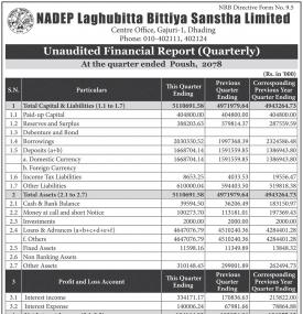 नाडेप लघुत्तिको खुद नाफा २ करोड रुपैयाँ