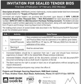 Invitation for Sealed Tender Bids