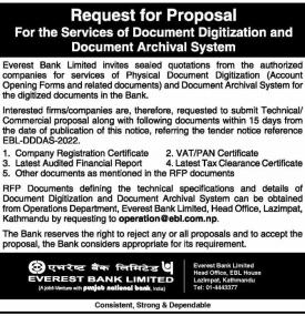Request for Proposal for the Services of Document Digitization and Document Archival System