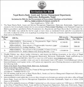 Invitation for BIds