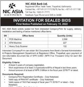Invitation For Sealed Bids Notice