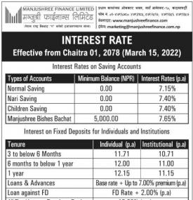 New Interest Rates Notice