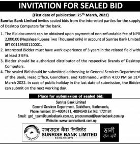 Invitation for Sealed Bid
