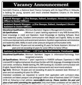 Vacancy Announcement
