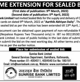 Time Extension for Sealed Bid 