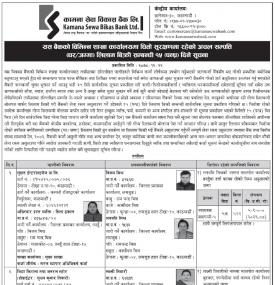 बैंकको विभिन्न शाखाहरुमा रहेको धितो सुरक्षणमा रहेको अचल सम्पत्ति लिलाम बिक्रीमा