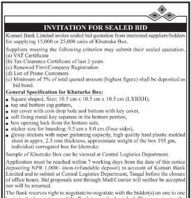 Invitation for Sealed Bids