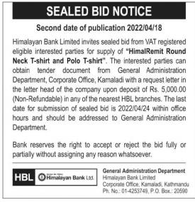 Sealed Bid Notice