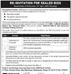 Re-Invitation for Sealed Bids